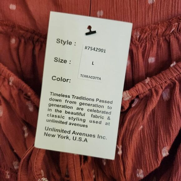 Rebellion Again Smocked Waist Elastic Sleeve Layered Blouse Size Large - Picture 6 of 7